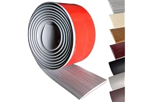 MAXIROC Floor Transition Strip Self-Adhesive Cover Strips Threshold Repair Floor Gap Vinyl Flooring Transitions Laminate Floor Flat Divider Strip Minimalism Oak Wood Grain Design 6.6FT (4cm, Gray)