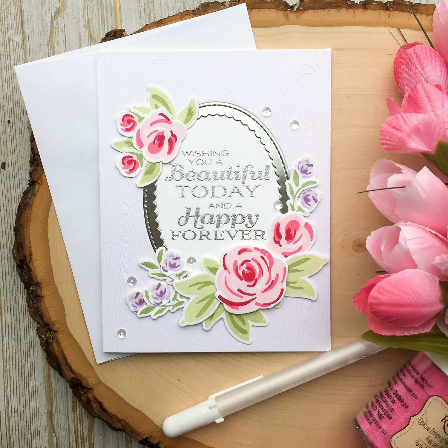 Amazon Com Handmade Wedding Card Silver Wedding Card Greeting Cards Flowers Roses Silver Foil Mr And Mrs Mrs And Mrs Cards Wedding Day Card Handmade