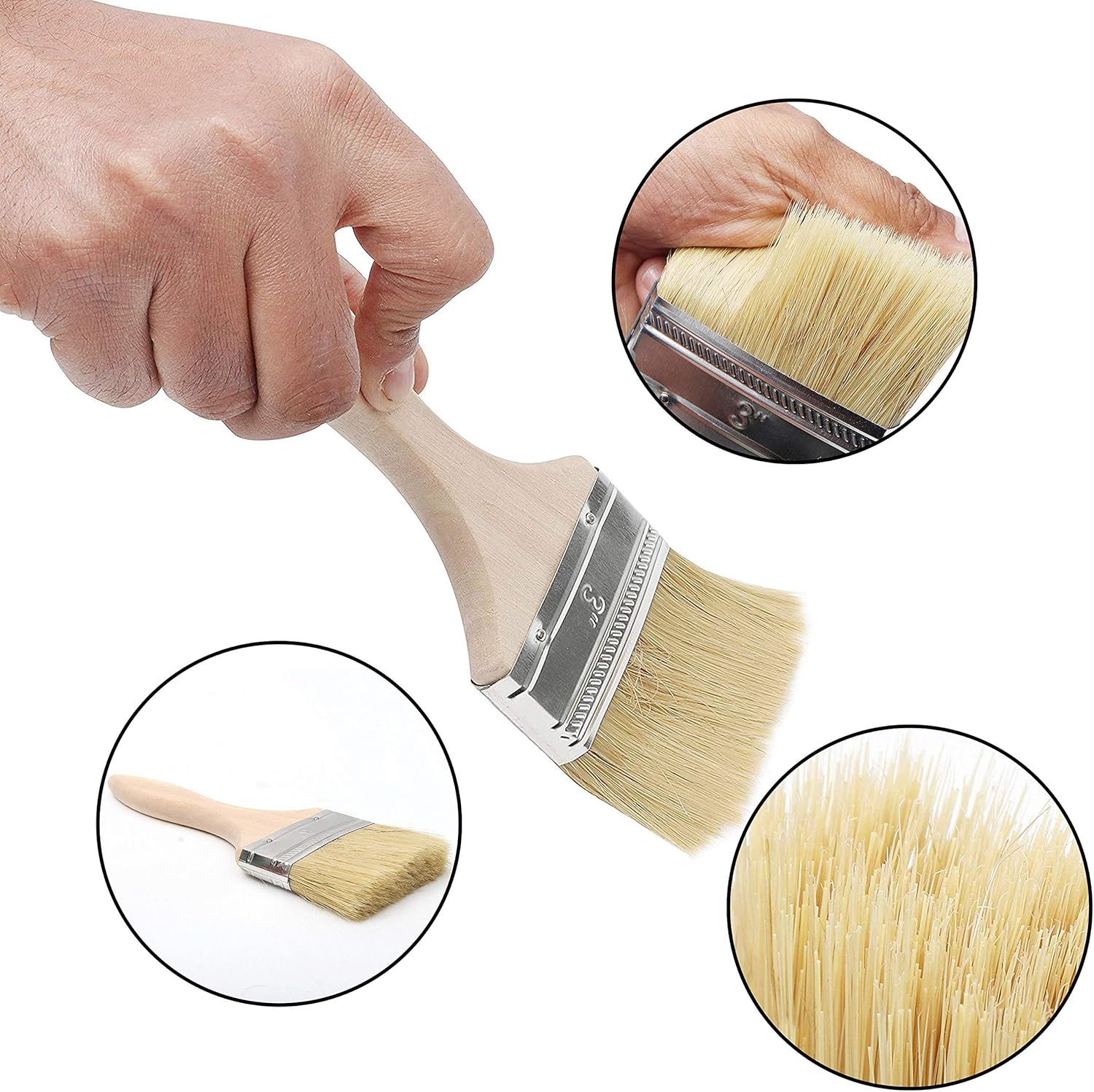 Kurtzy 12 Pack of Paint Brushes, Brush Head 76.2mm (3 inches) & Overall Brush Size 20cm (7.87 inches) - Image 4
