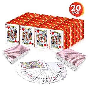 Gamie Mini Playing Cards (Pack of 20 Decks) | Poker Cards | Miniature 1.5&rdquo; Card Set | Small Casino Game Cards for Kids, and Adults| Great Novelty Gift/Party Favor for Boys and Girls/Decoration Idea