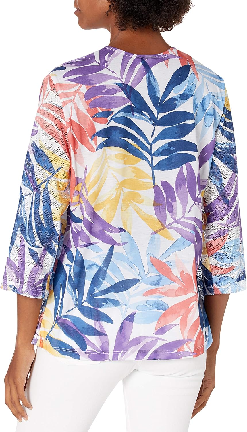 Alfred Dunner Women's Watercolor Leaf Printed Two for One Top at  Women’s Clothing store