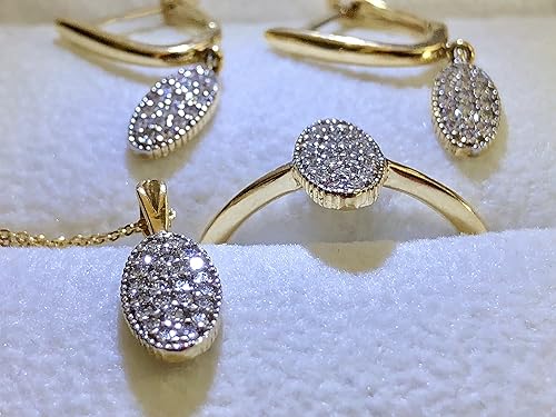 Amazon Co Jp Brilliant Jewelery Set 14k Gold Necklace Ring Earing Wedding ブリリアントジュエリー14kゴールドネックレスリングイヤリング結婚式を設定します ジュエリー