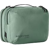 Eagle Creek Pack-It Trifold Toiletry Kit, Willow Green | Dopp Kit Toiletry Organizer with Padded Interior, Durable Hanging Hook and Large Compartments, Water-Resistant and Washable