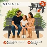 CASARIA Orchidea 3-Seater Garden Bench | Durable Weather-Resistant Plastic view 2