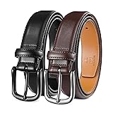 MILORDE Men's Leather Dress Belt