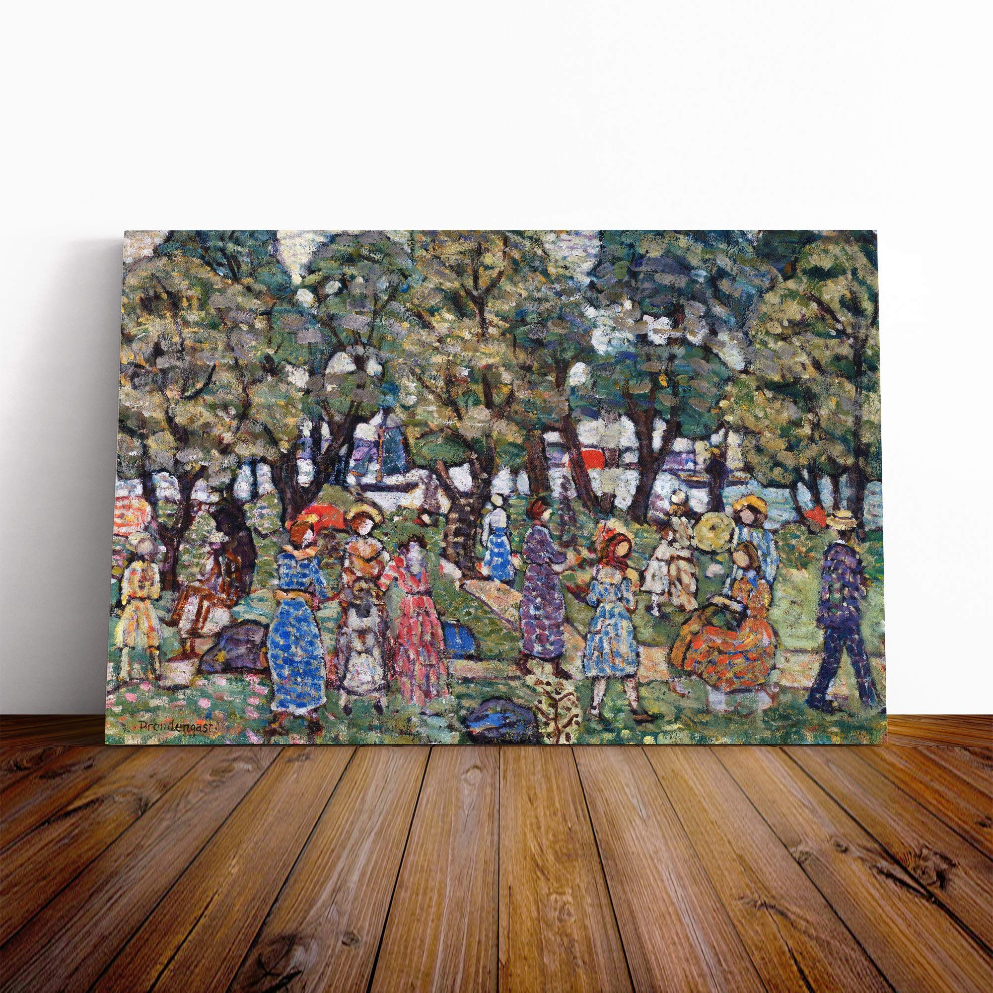 Maurice Pendergrast Under The Trees Canvas Print | Gallery Wrapped 30mm Frame Wall Art | 20x14 inches | Ready to Hang | Modern Landscape Picture | Living Room Bedroom Lounge Office