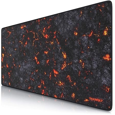 CSL - XXL Speed Gaming Mauspad Titanwolf Lava 900 x 400mm | XXL Mousepad | Tischunterlage Large Size | verbessert Präzision u