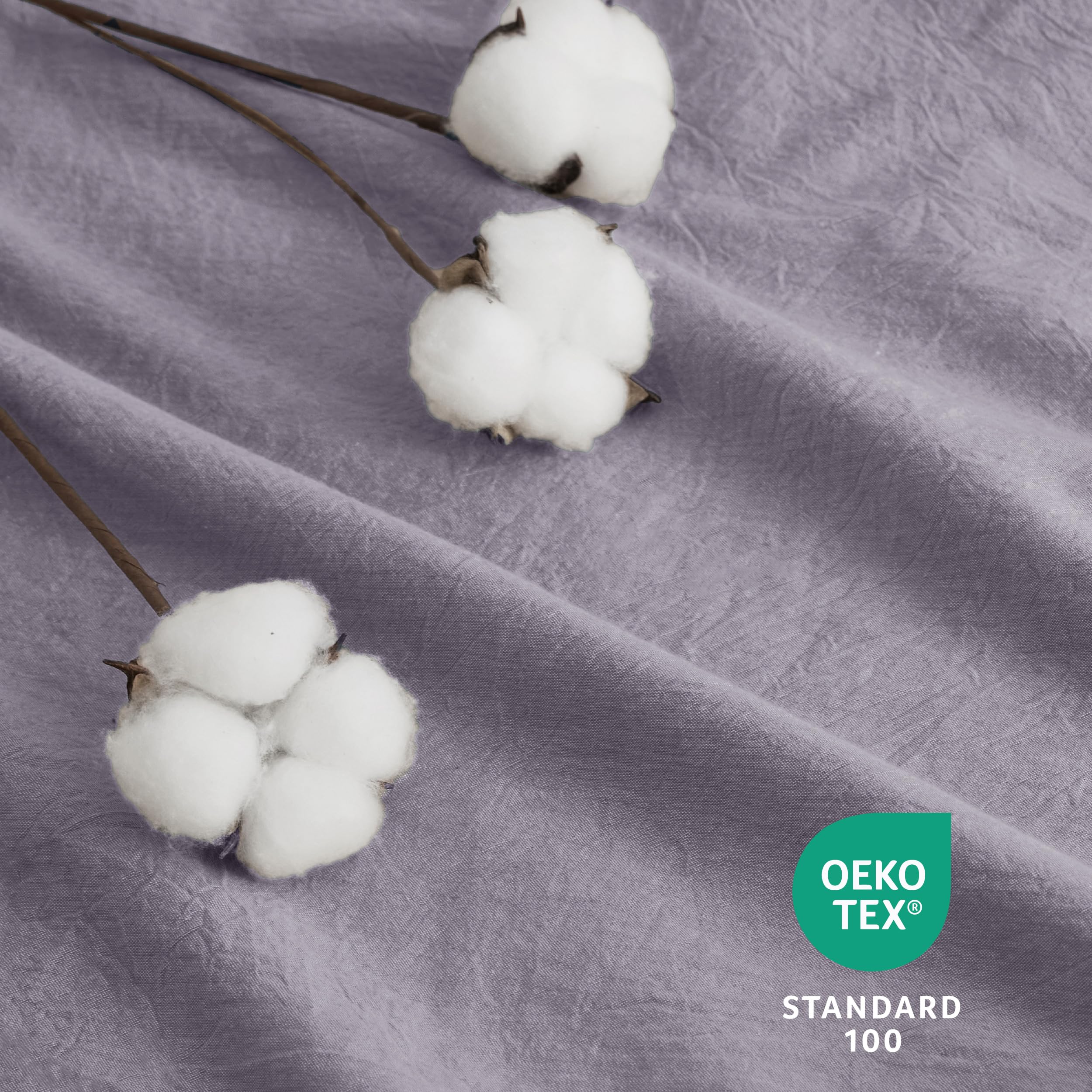 Bedsure 100% Washed Cotton Duvet Cover King Size