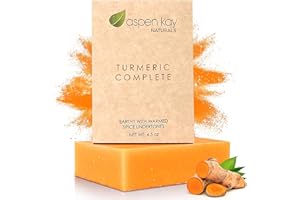ASPEN KAY NATURALS Turmeric Soap Bar for Body & Face - Made with Natural and Organic Ingredients. Gentle Soap – For All Skin Types – Made in USA 4.5oz Bar