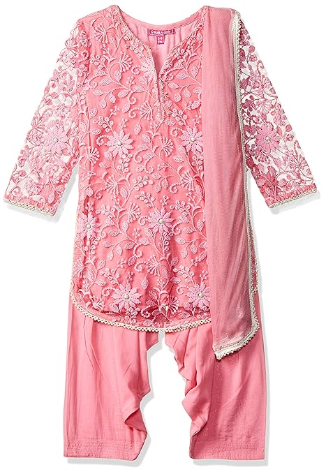 Girl's Synthetic Salwar Suit Set