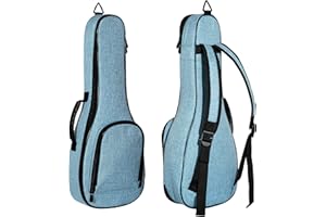DEVISEV Deviser ukulele case Backpack 12MM ABS Handles uke case 26/27 inch Tenor ukulele gig bag with 3 Felt picks Sky Blue
