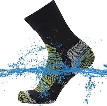 SuMade 100% Waterproof Socks, Unisex Men Women Breathable Dry Fit Moisture Wicking Hiking Cycling Kayaking Crew Socks