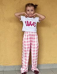 Arshiner Pajama Pants for Girls Long Sleep Plaid