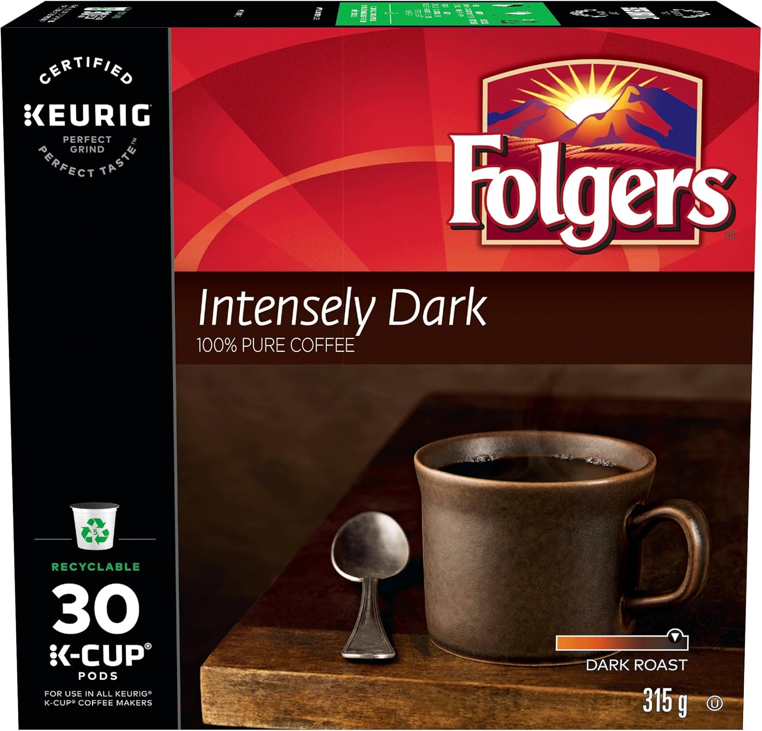 Folgers Intensely Dark KCup Coffee Pods 30 Count Amazon.ca Grocery
