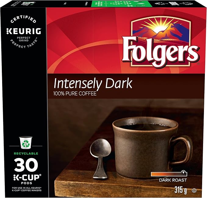 Folgers Intensely Dark KCup Coffee Pods 30 Count Amazon.ca Grocery