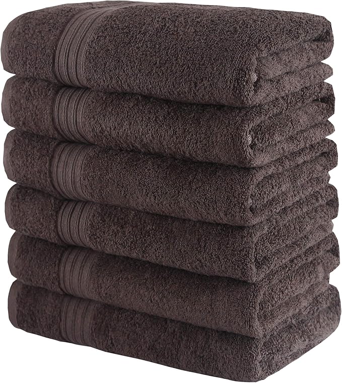 Cotton Hand Towels (6Pack, Grey, 40x76 cm) Easy Care,Multipurpose