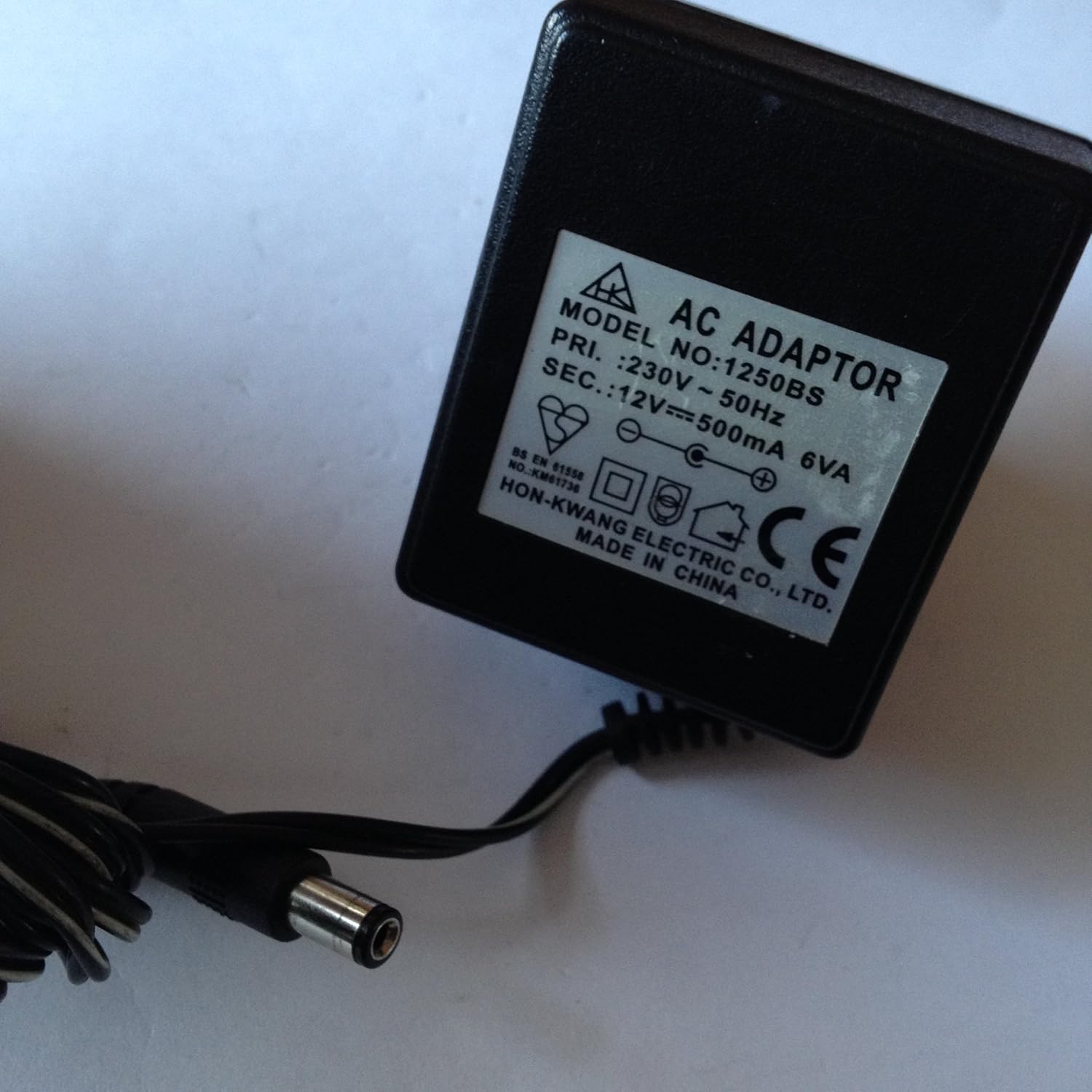 AC ADAPTOR, 12V, 500MA, 5.5mm x 2.1mm Tip, 1250BS, LOT REF 56 Amazon