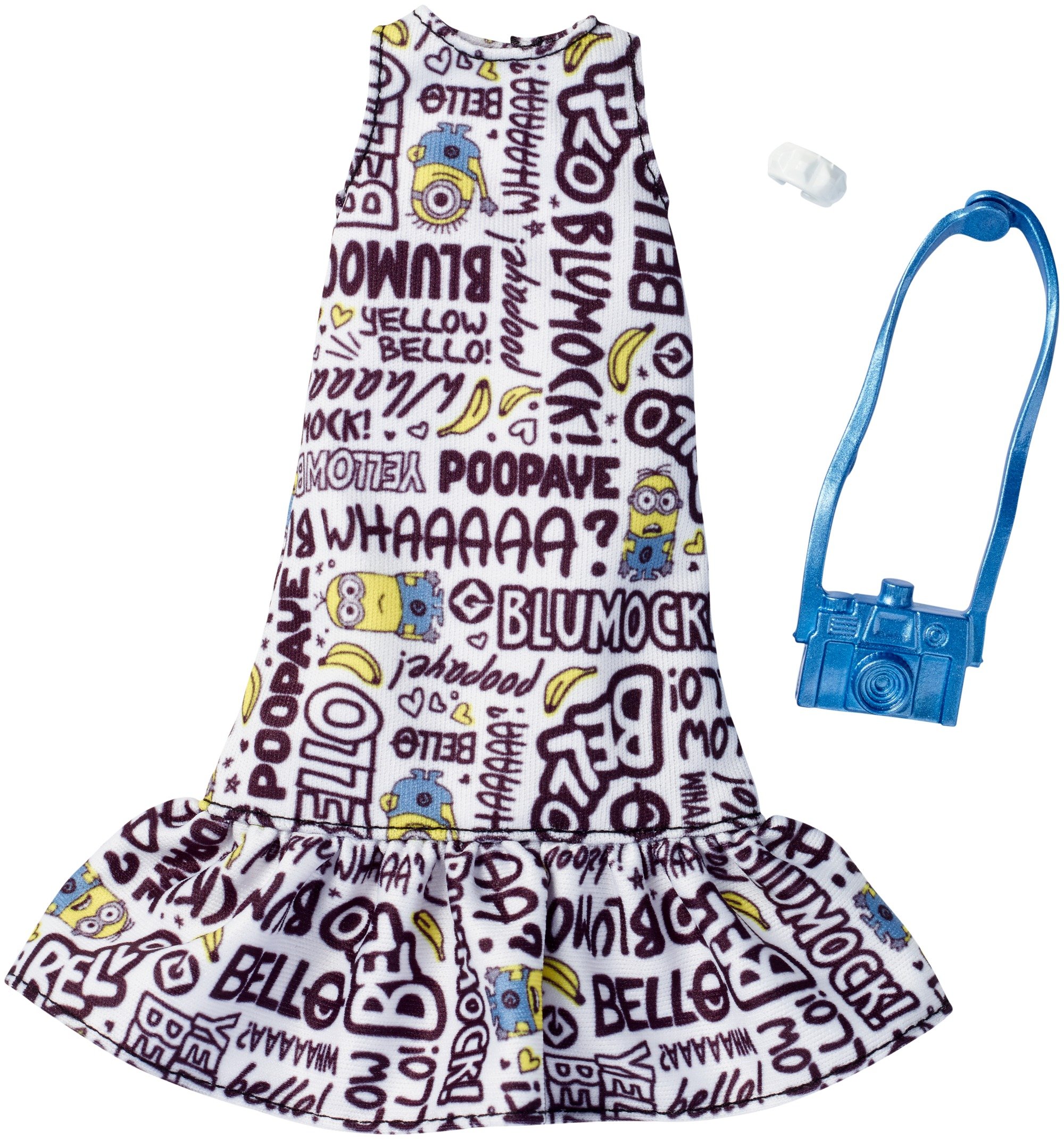 Barbie Despicable Me White Ruffle Bottom Dress Fashion Pack