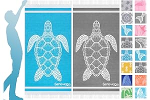 GENOVEGA 2 Packs Cotton Oversized Turkish Beach Towels Sand Free Quick Dry Bath Pool Swim Towel Large Extra Xl Big Blanket Adults Travel Essentials Cruise Accessories Must Haves Clearance Vacation Stuff Gifts