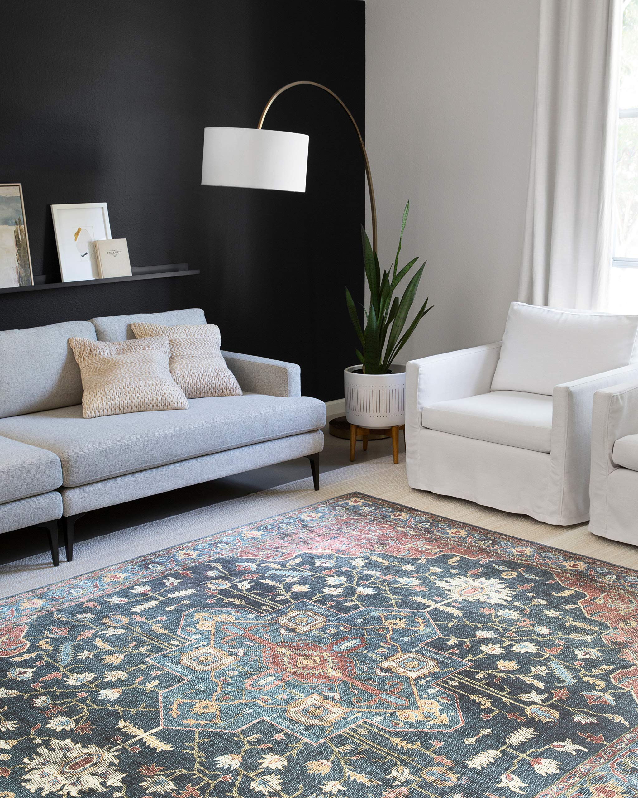 Photo 1 of Loloi II Skye Collection SKY-08 Denim/Brick 7'-6" x 9'-6" Area Rug