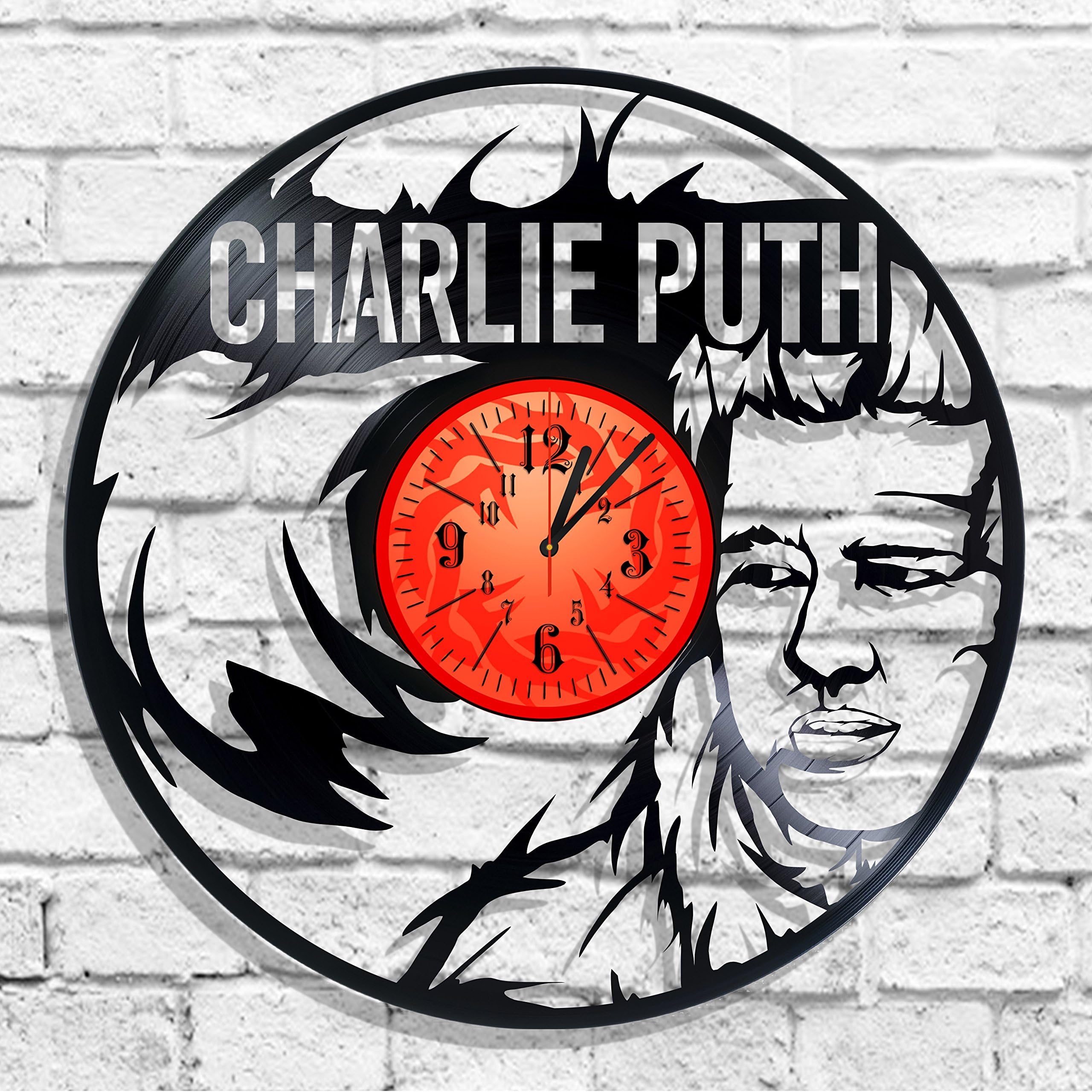 Charlie Puth Singer Vinyl Record HANDMADE Wall Clock - room wall decor - Design Art Gift Modern Home Record Vintage Decoration Gift For Her and him - gift for fan gifts for boys man girls women