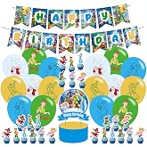 Peter of Pan Birthday Decoration ,Cartoon PeterPan Theme Party Supplies Includes Banner, Cake Topper, Latex Balloons for Pan Party Supplies