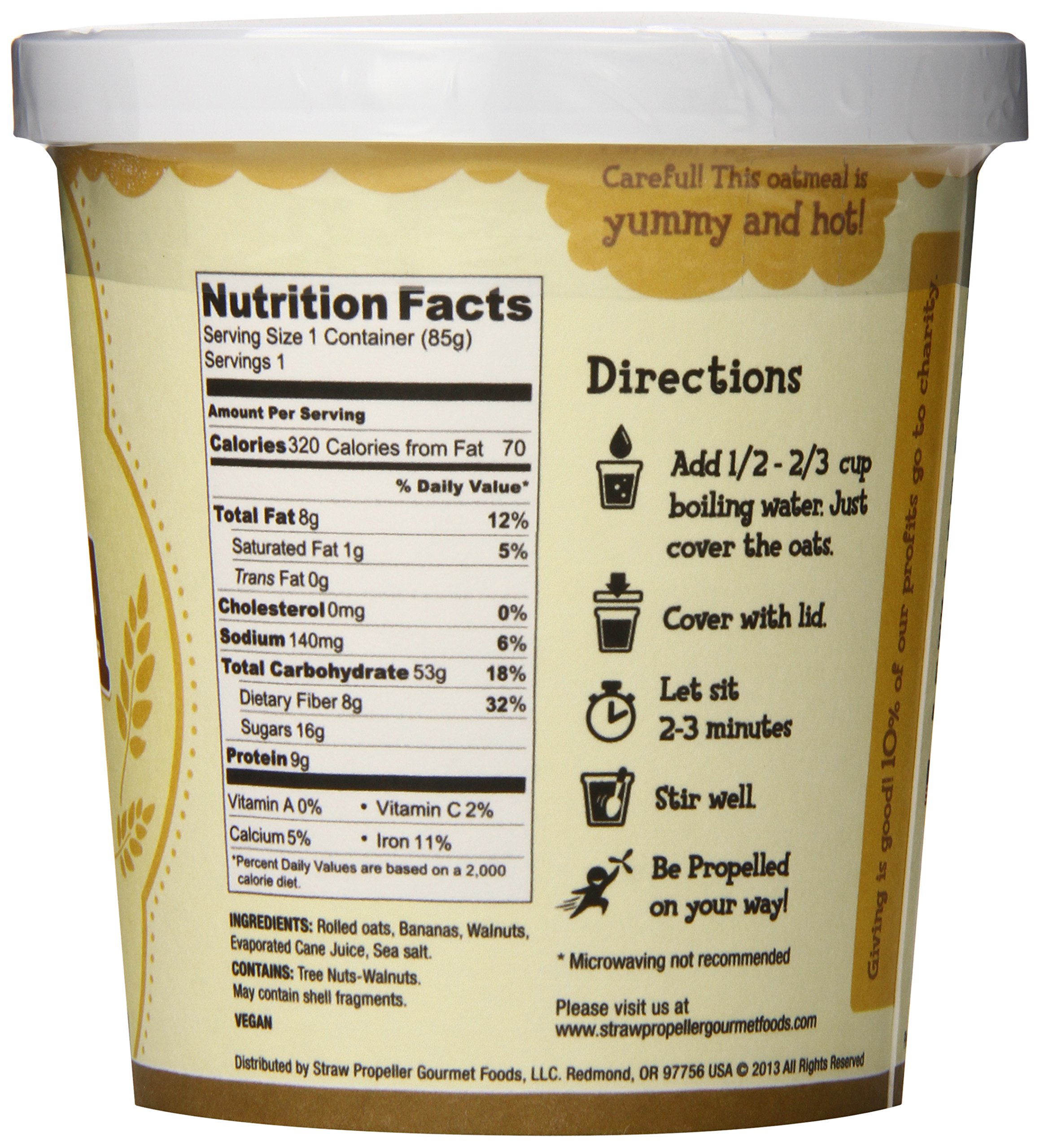 Straw Propeller Gourmet Foods Natural Gourmet Oatmeal, Banana Bread, 2.