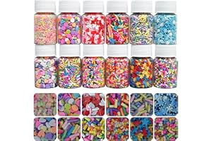 LIKETURE Fake Sprinkles 180G Non-edible Polymer Clay Sprinkles Fake Candy Sprinkles Slime Sprinkles Faux Sprinkles for Resin Slime Add Ins Plastic Sprinkle Nail Art Shaker Card Filler (Multicolor)