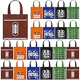 Affrolling 25 Pcs Football Non Woven Party Favors Goodie Bags with Handles 8 x 8 Inch Sports Theme Parties Football Snack Candy Treat Gift Bags for Team Birthday Sport Favor Supplies