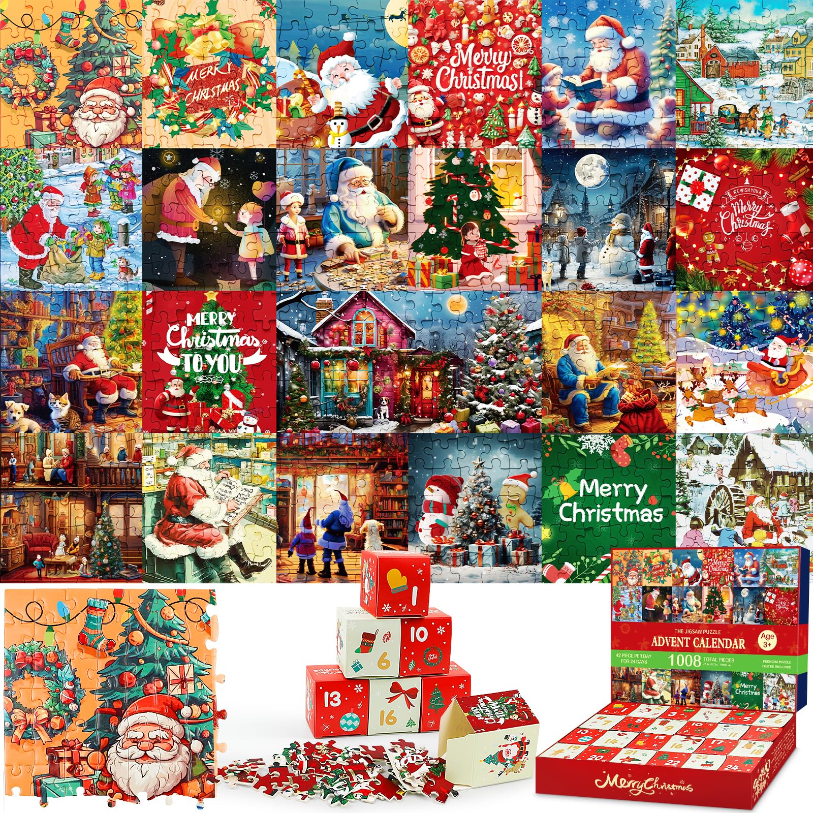 Puzzle Advent Calendar 2024 Jigsaw Puzzle 24 Days Christmas Countdown