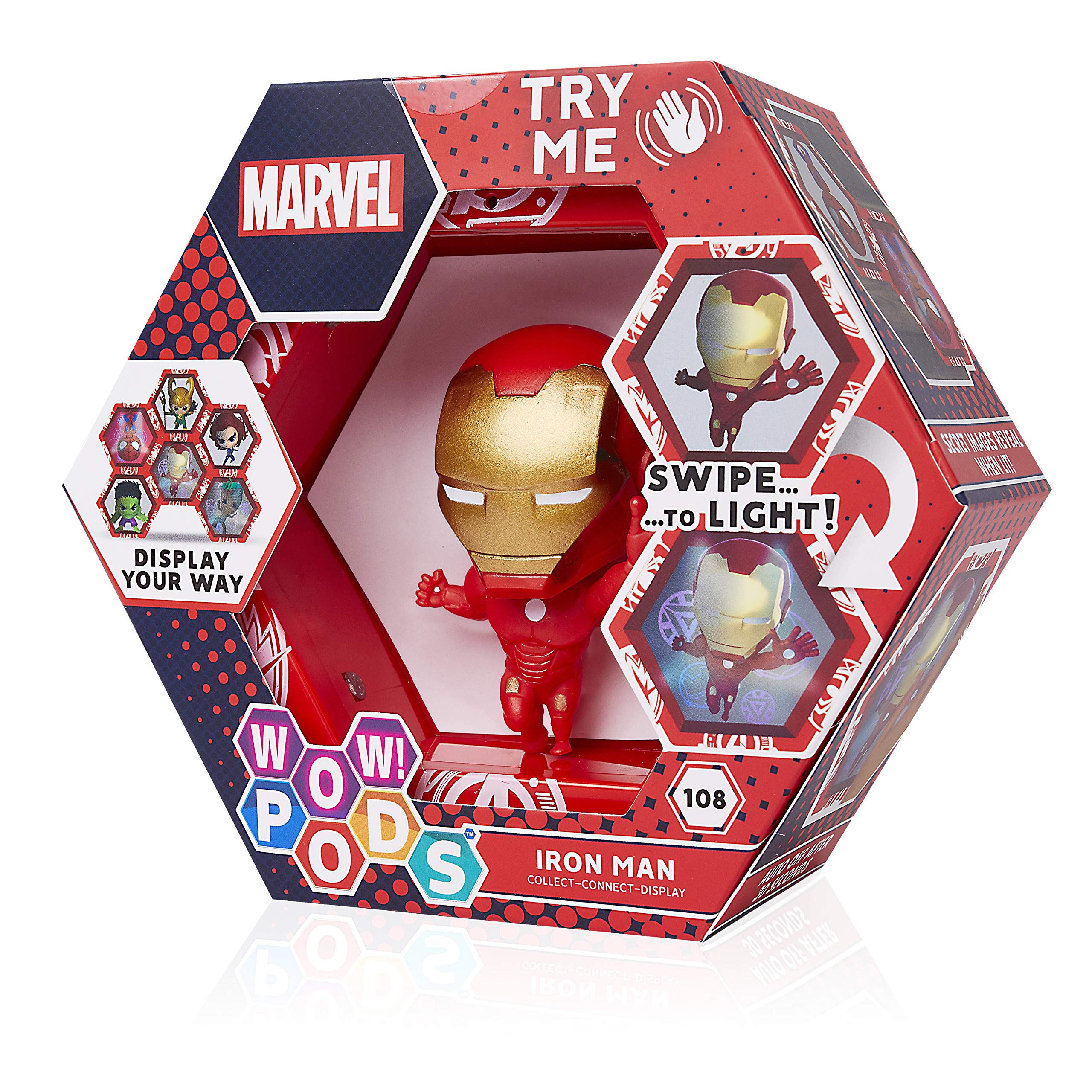 WOW! PODS Avengers Collection - Iron Man | Superhero Light-Up Bobble-Head Figure | Official Marvel Toys, Collectables & Gifts โ image 1
