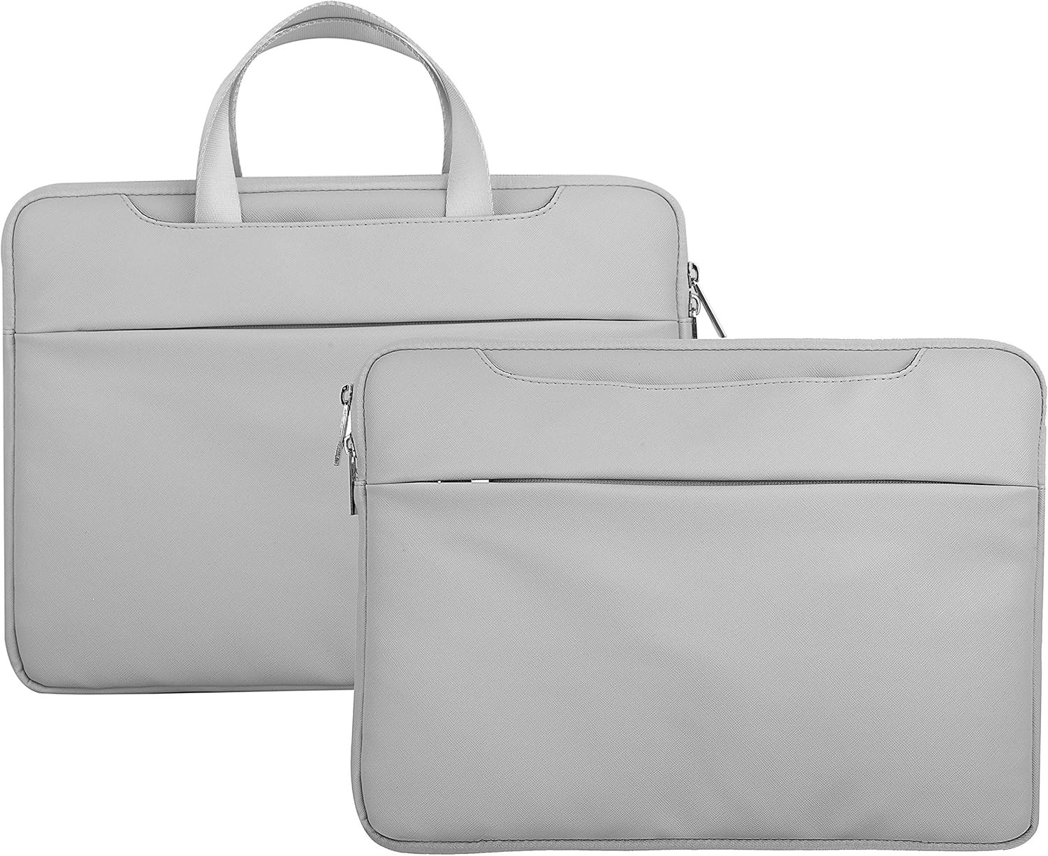 LuvCase Laptop Leather Sleeve Briefcase Bag with Zip Pocket Handle Compatible with MacBook 12" A1534/ Air 11.6 inch, Surface Pro 5,4,3, Chromebook, Acer, Asus, Notebook (Grey Leather Sleeve)