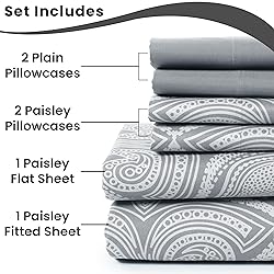 LUX Decor Paisley Queen Sheet Set, 6 PC Soft