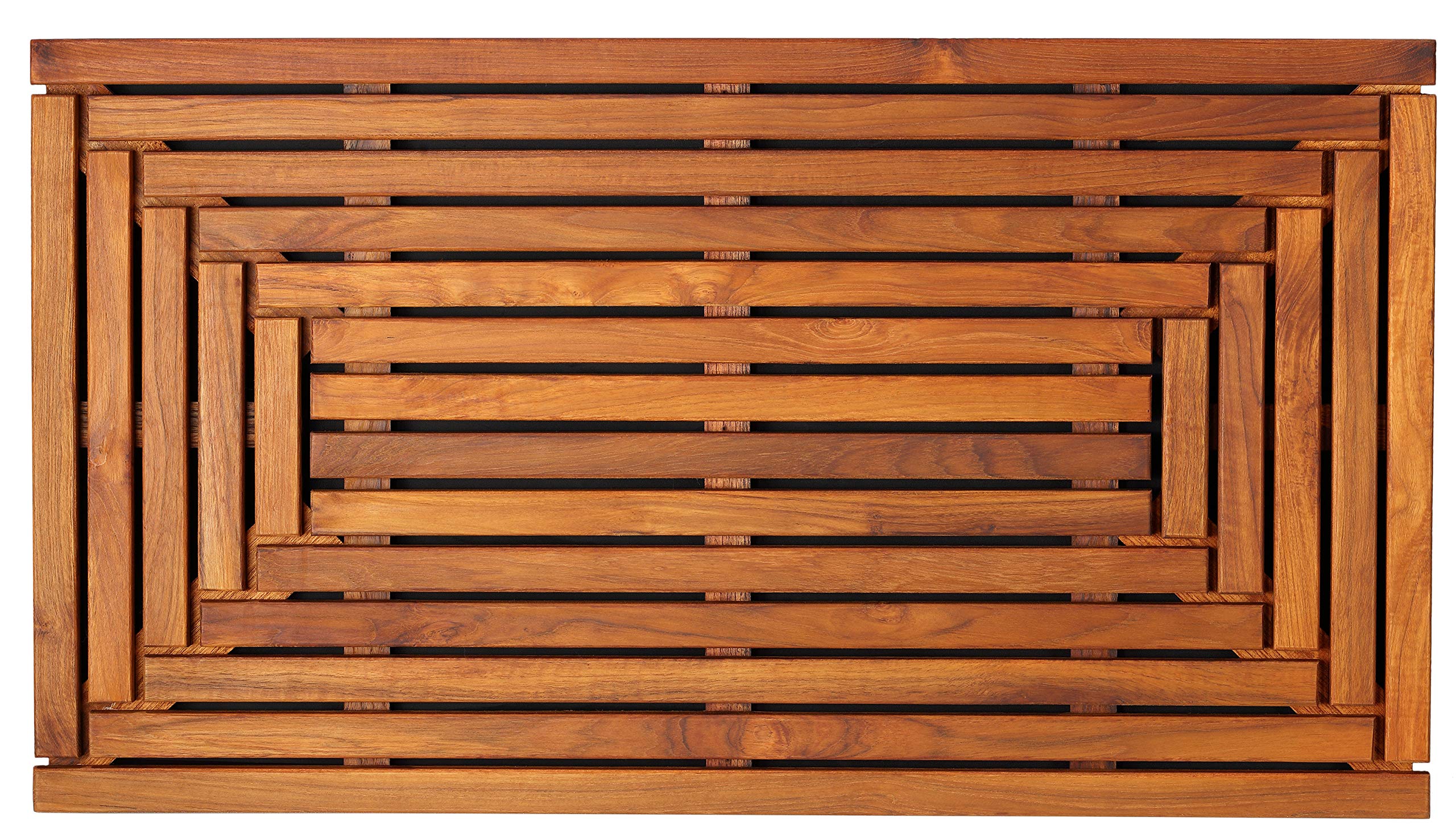 Bare Decor Giza Shower, Spa, Door Mat in Solid Teak Wood and Oiled Finish 35.5" x 19.75"
