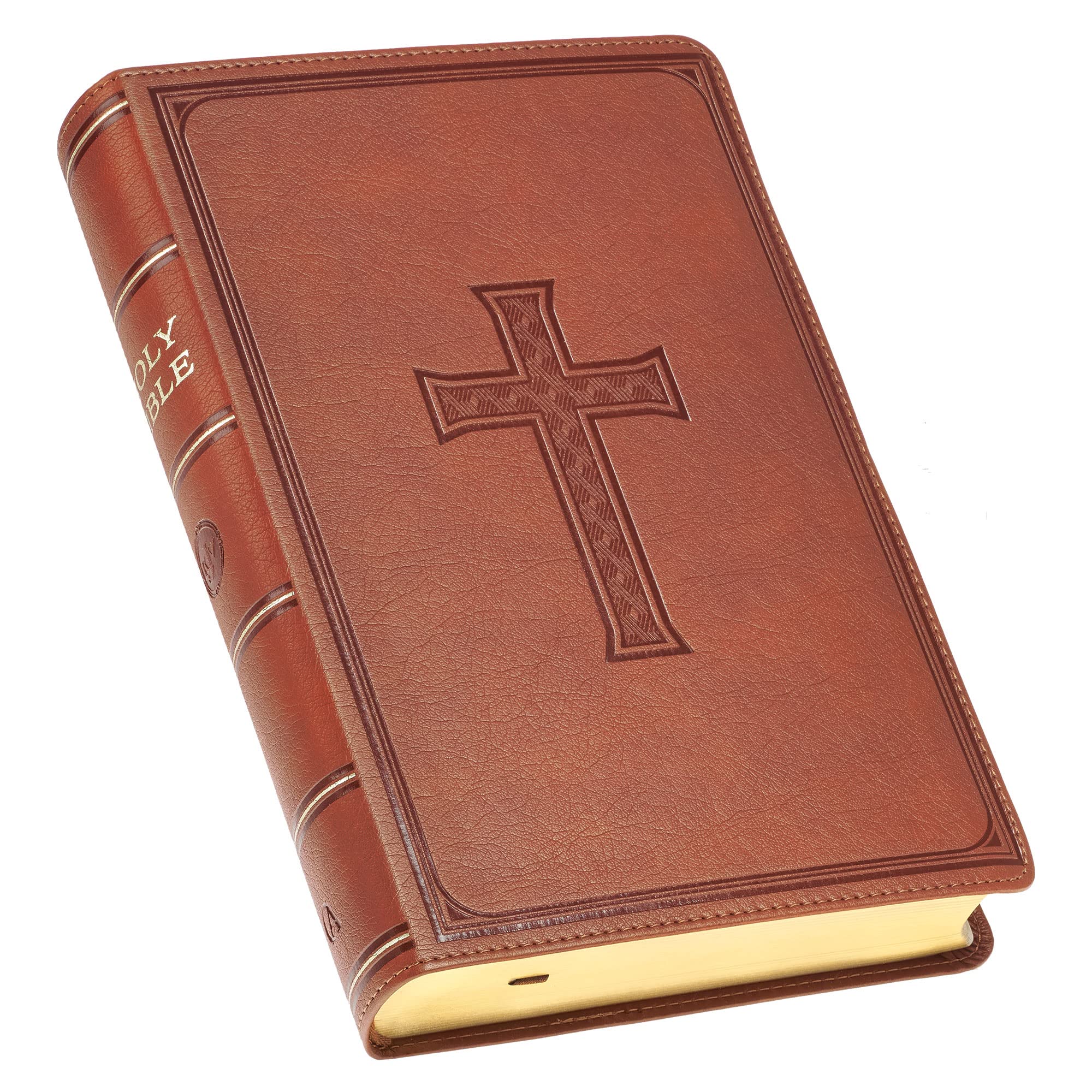 KJV Holy Bible, Giant Print Standard Size Faux Leather Red Letter Edition - Ribbon Marker, King James Version, Brown (KJV Standard GP Editions) KJV Holy Bible, Giant Print Standard Size Faux Leather Red Letter Edition - Ribbon Marker, King James Version, Brown (KJV Standard GP Editions) Imitation Leather