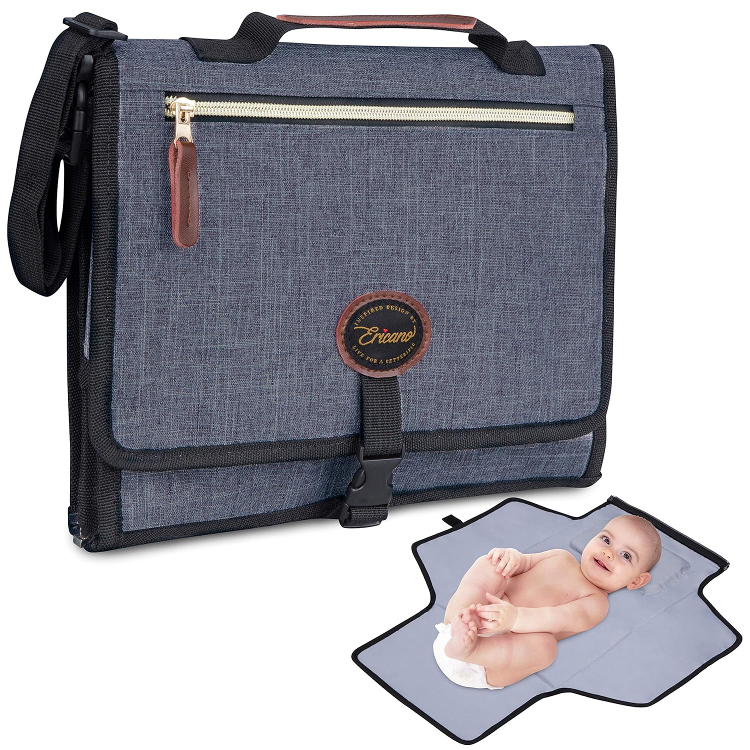 diaper bag with changing pad built in