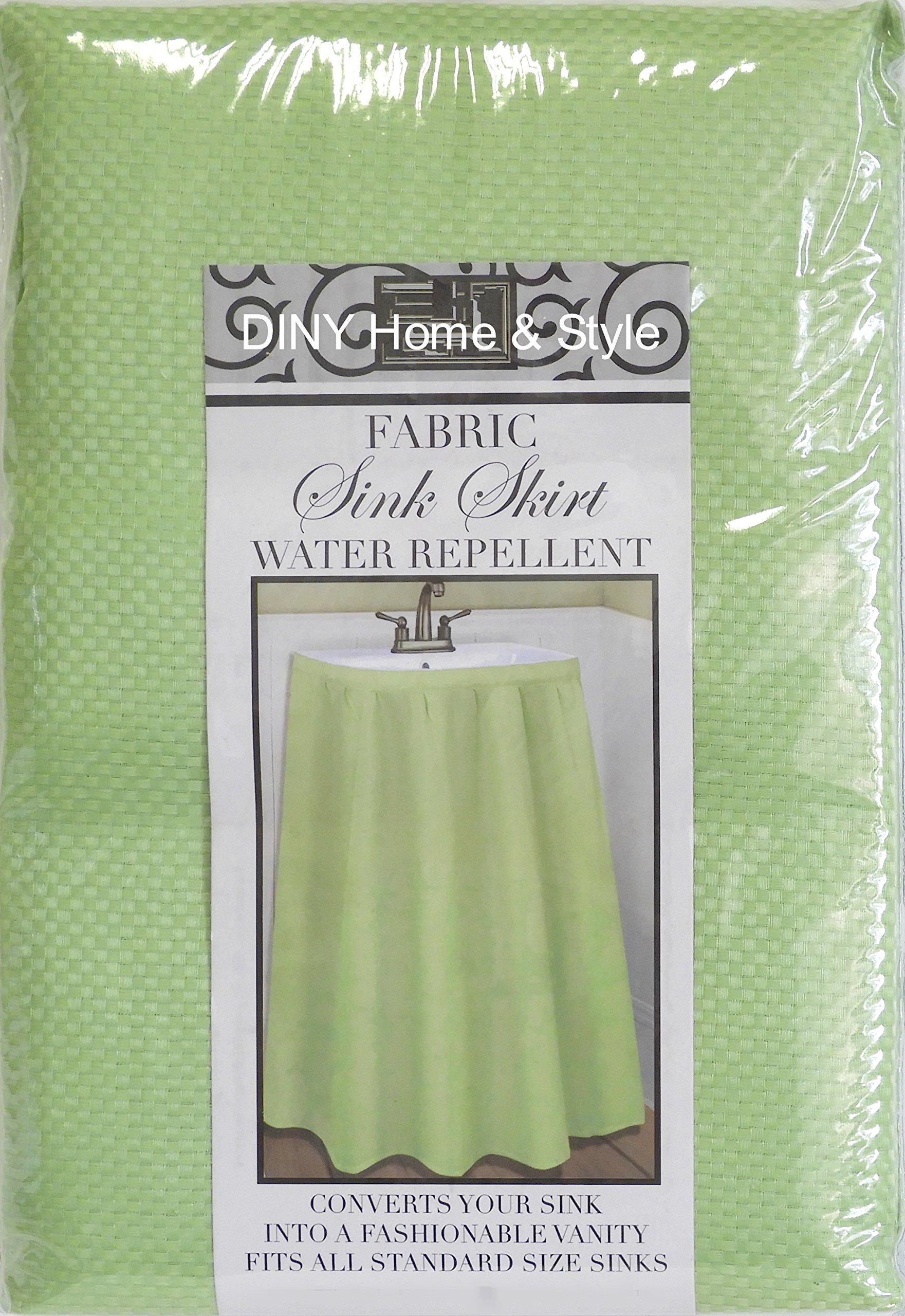 DI Home & Style Fabric Sink Skirt Mosaic Stitch Mint Green