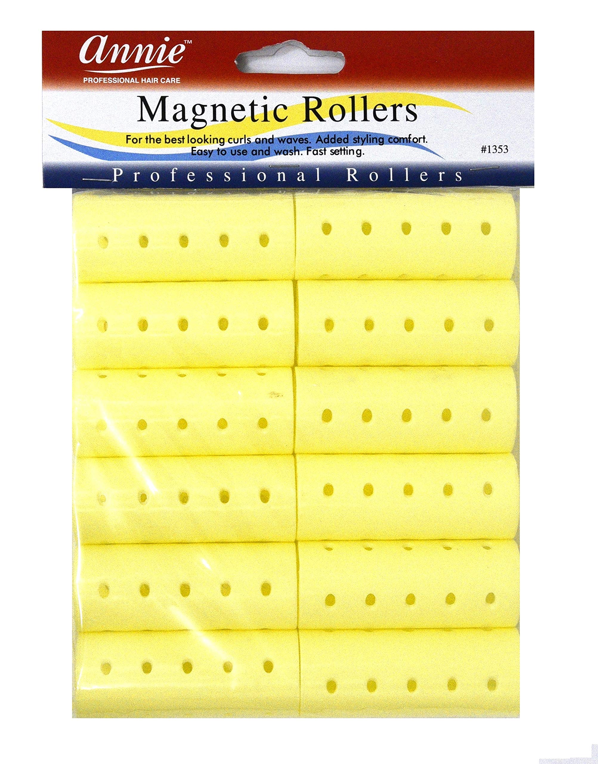 Annie Magnetic Rollers 12 Count Yellow 7/8" #1353