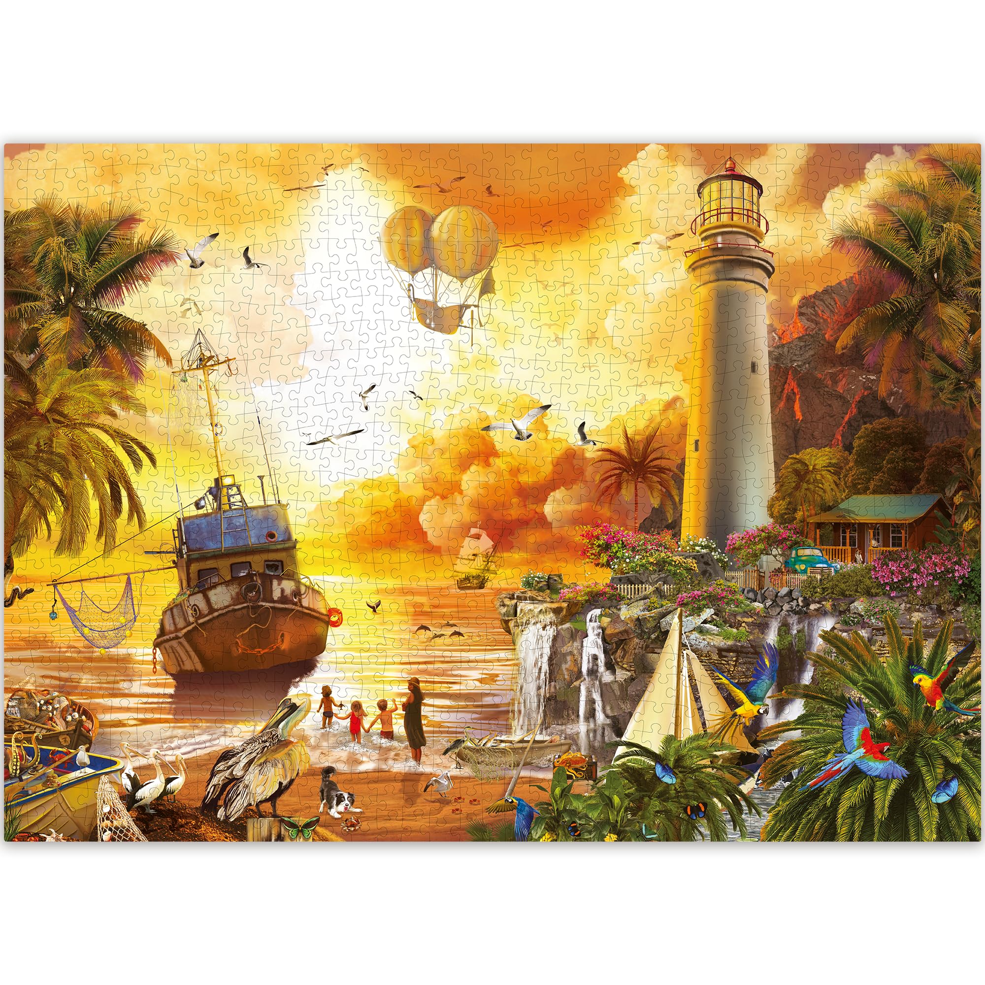 QUOKKA Jigsaw Puzzles 1000 Pieces for Adults - Lighthouse Puzzle for Kids Ages 8-12 and Up - Colourful Game Toy for Family — image 1