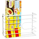 Deco Brothers Wall Mount Kitchen Wrap Organizer Rack, White