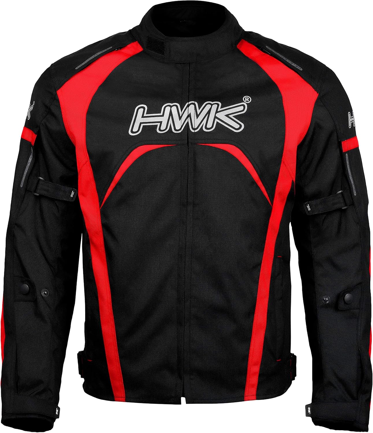 Motorcycle Jacket Men's Riding HWK Textile Racing Motorbike Hi-Vis Biker CE Armored Waterproof Jackets (Red, M): Automotive