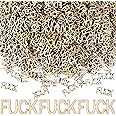Beeveer 500 Pcs Wooden Fucks Bag of Fuck to Give DIY Jar of Letters Mini Unfinished Wood Letters Funny Little Gift for Valentines Day Birthday Anniversary Office