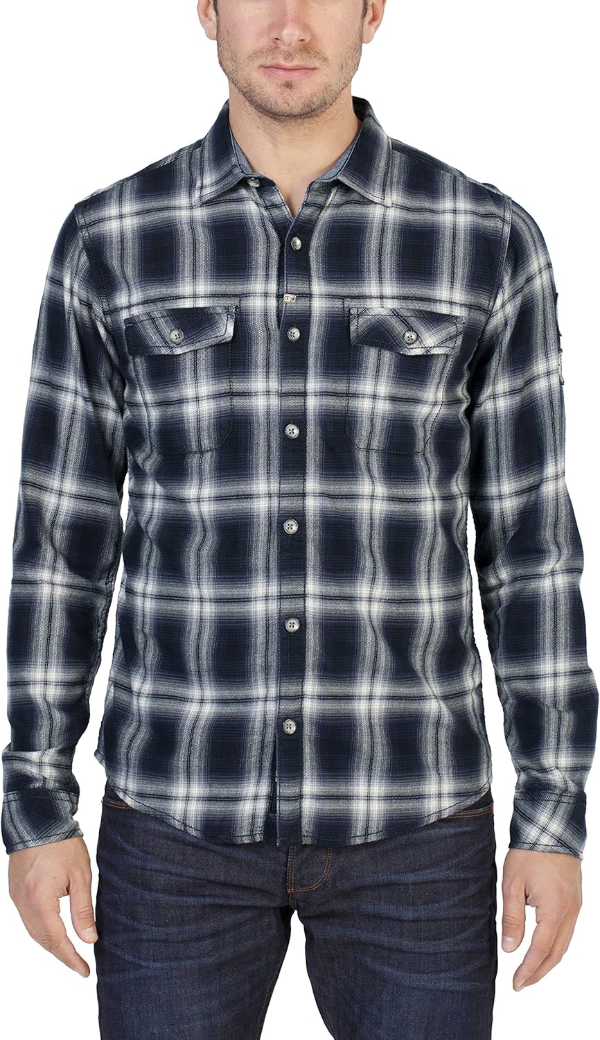 Timezone Men's Boland Flannel Casual Shirt Amazon.co.uk Clothing