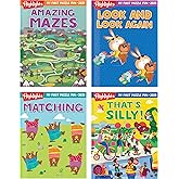 Highlights My First Puzzle Fun 2025 Puzzle Books for Kids Ages 3-6, 4-Book Set of Matching, Mazes, Spot-The-Differences, and More Travel-Friendly Screen Free Brain-Boosting Activities