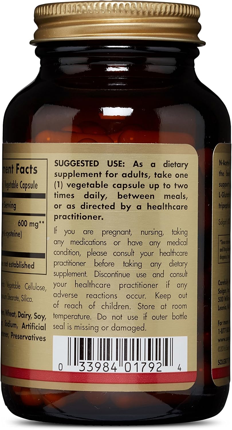 Solgar – NAC 600 mg, 120 Vegetable Capsules: Health & Personal Care