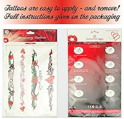 8 Large Sexy Naughty Temporary Tattoos for Women