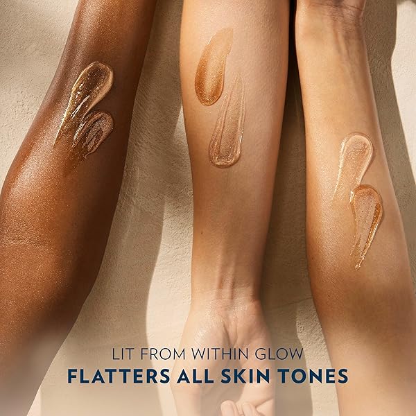 VASELINE GLAZED AND GLISTEN SUNLIT GLOW BODY GEL OIL VANILLA COCOA SHIMMERING WITH ULTRA-HYDRATING LIPIDS AND 100% PURE COCOA BUTTER, 6.8 OZ