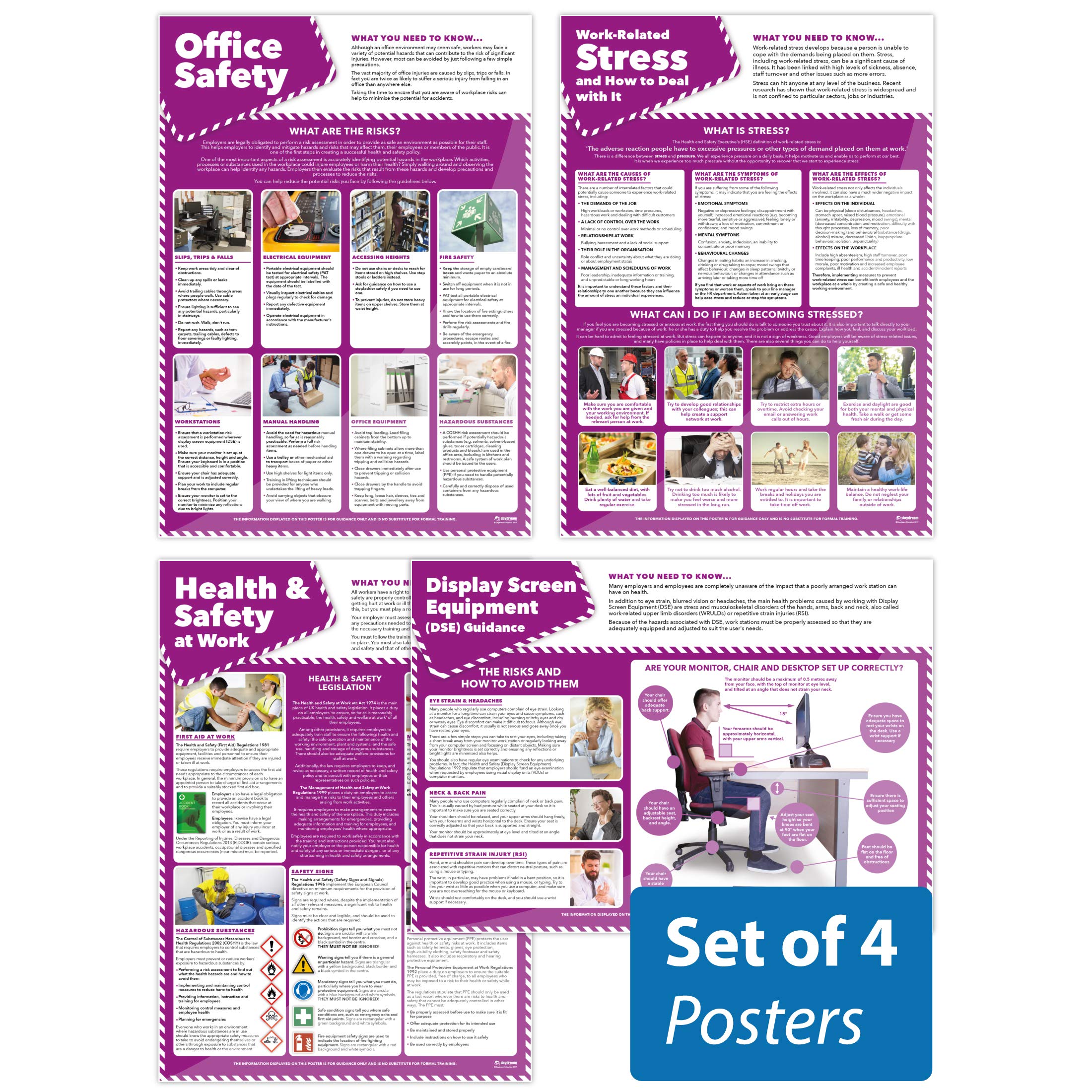 Office Safety Posters: Set of 4