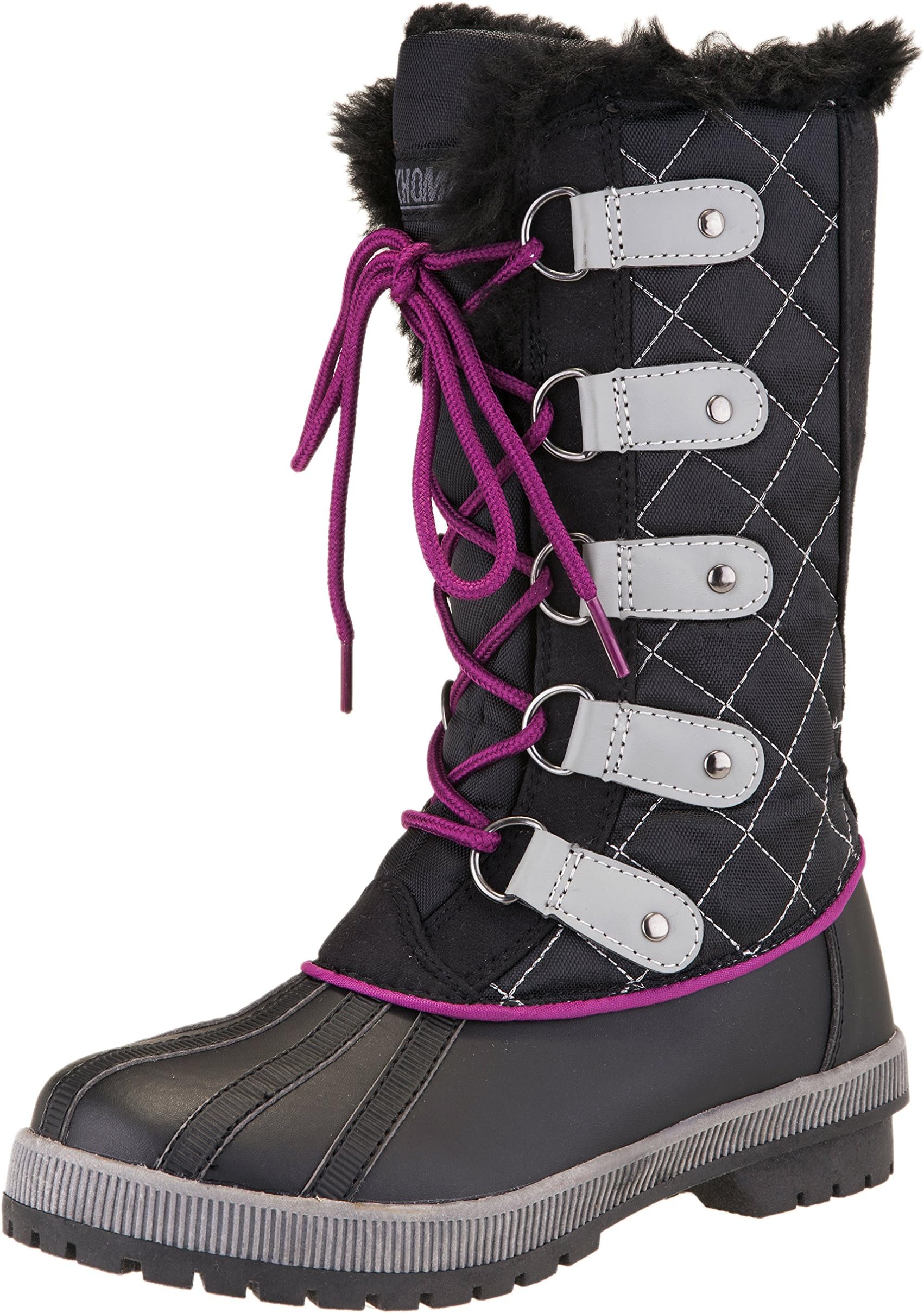 Khombu Women's Jenny Waterproof Winter Snow Boot (7 M US, Black)