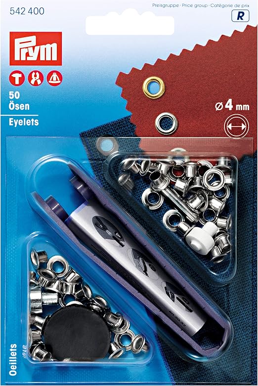 Amazon Com Prym Eyelets Brass 4 Mm Silver Colour 14 0 X 9 3 X 1 5 Cm Kitchen Dining